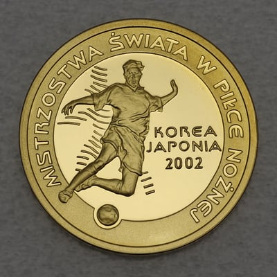 Goldmünze 100 Zloty "FIFA Fußball WM" 2002 Korea/Japan (Polen) - Miniaturansicht 1