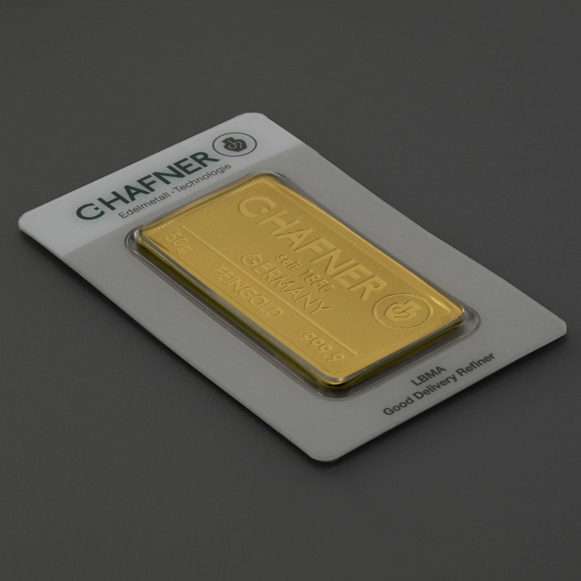 Goldbarren 50g "C.HAFNER - Prägeform" - Detailansicht 2