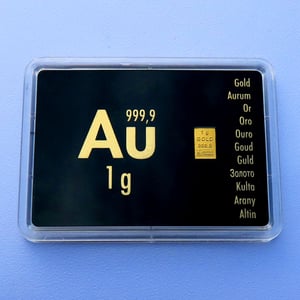 Goldbarren 1g "Au International" (Motivbox) - Hauptansicht