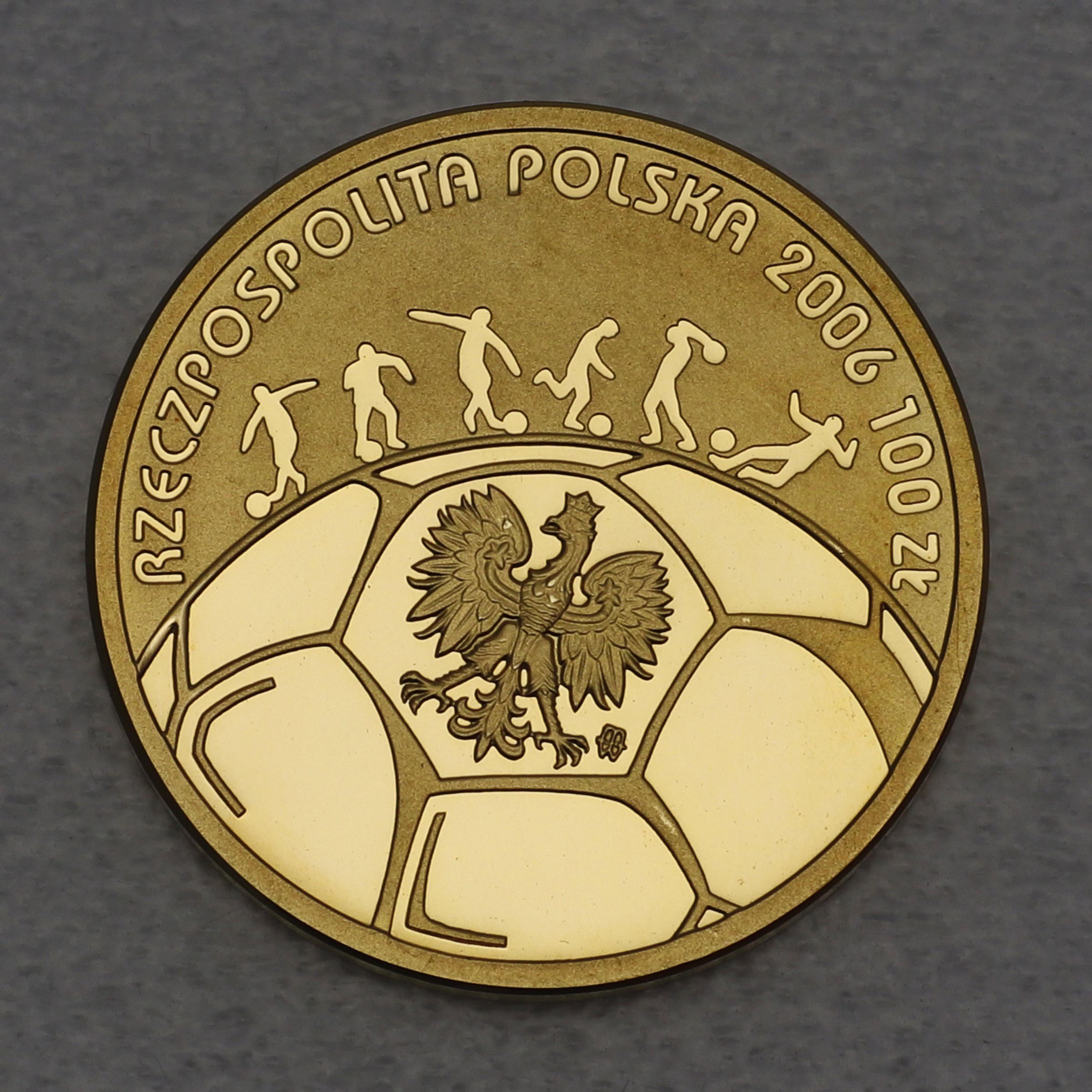 Goldmünze 100 Zloty "FIFA Fußball WM" 2006 Deutschland (Polen) - Hauptansicht