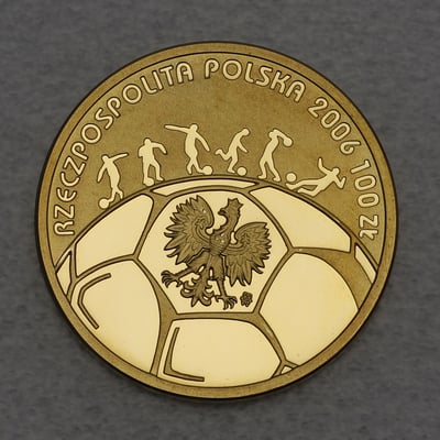 Goldmünze 100 Zloty "FIFA Fußball WM" 2006 Deutschland (Polen) - Miniaturansicht 1