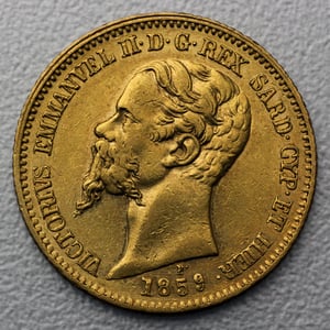 Goldmünze 20 Lire "Vittorio Emanuele II." (Italien) - Miniaturansicht 3