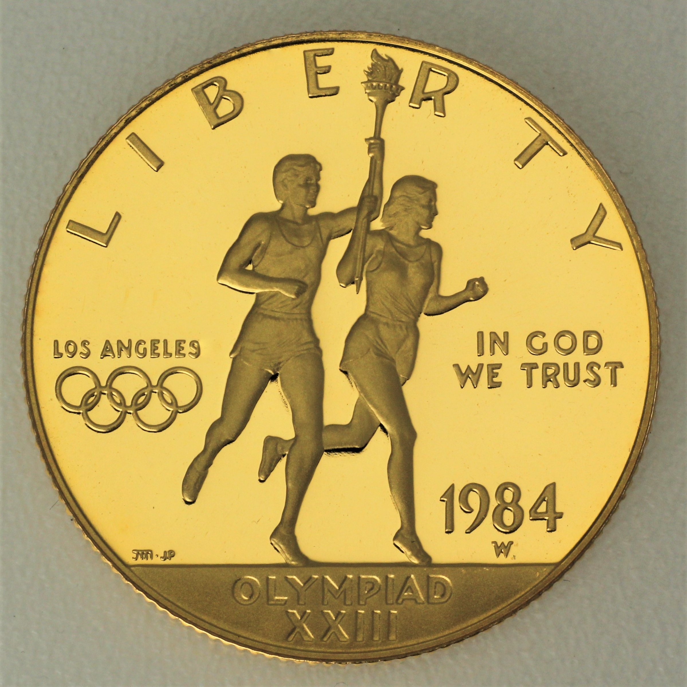 Goldmünze 10 Dollar "Los Angeles Olympiade" 1984 Fackelläufer - PP (USA) - Hauptansicht