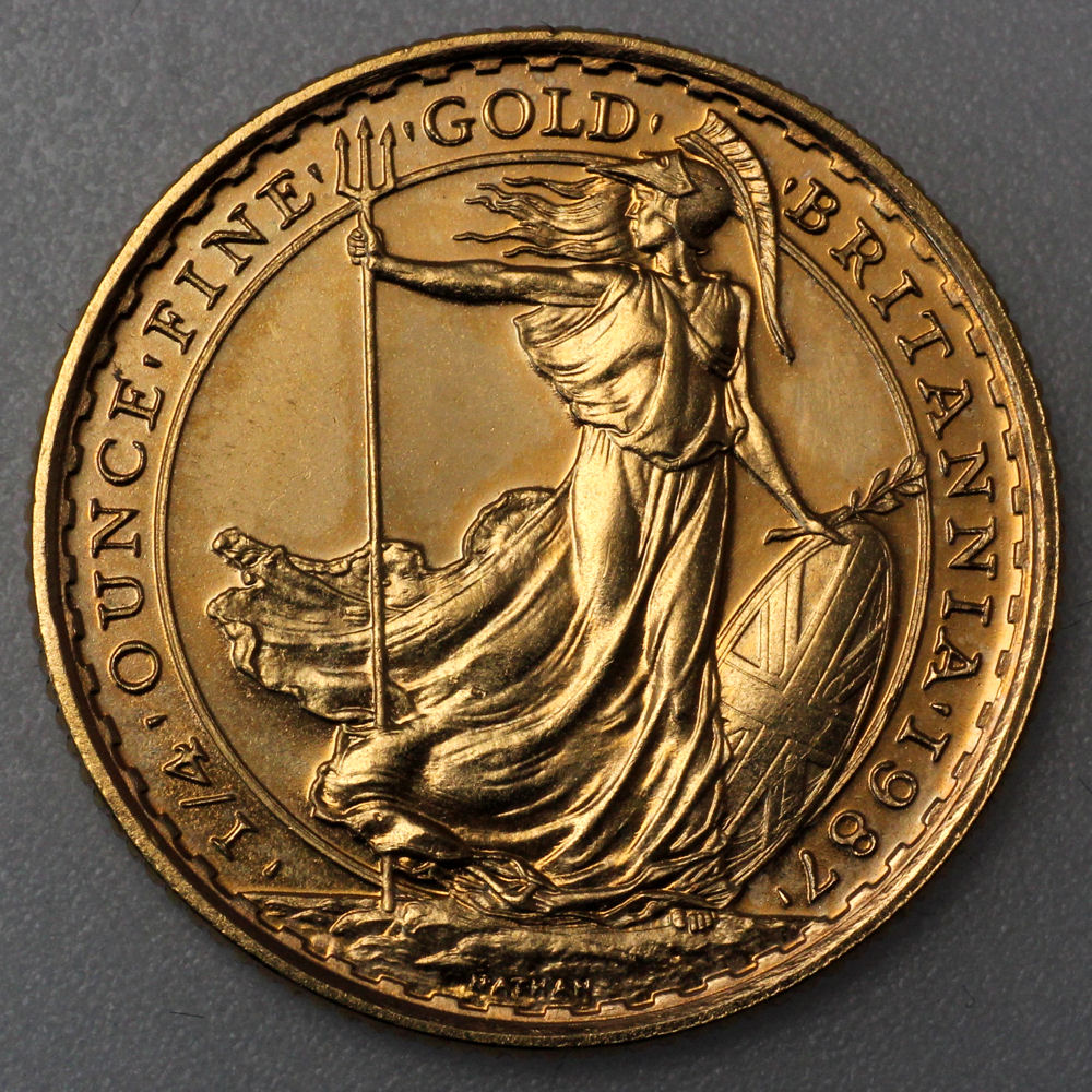 Goldmünze 1/4oz "Britannia" vor 2013 (22kt) (Großbritannien) - Hauptansicht