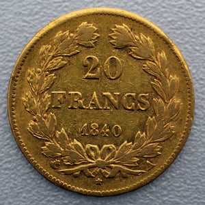 Goldmünze 20 Francs "Louis Philippe I." mit Schleife (Frankreich) - Miniaturansicht 2
