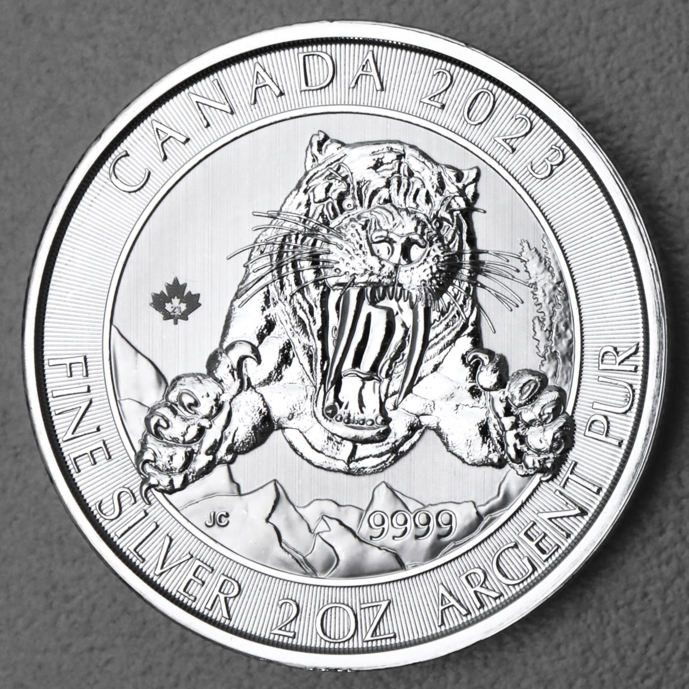 Silbermünze 2oz "Smilodon Säbelzahntiger" 2023 Ice Age 19% (Kanada) - Hauptansicht