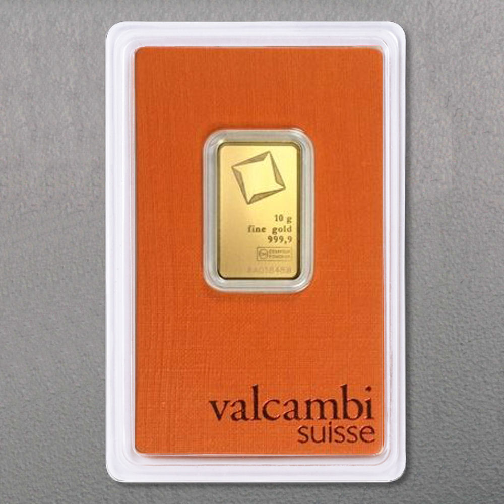 Goldbarren 10g VALCAMBI geprägt - Hauptansicht
