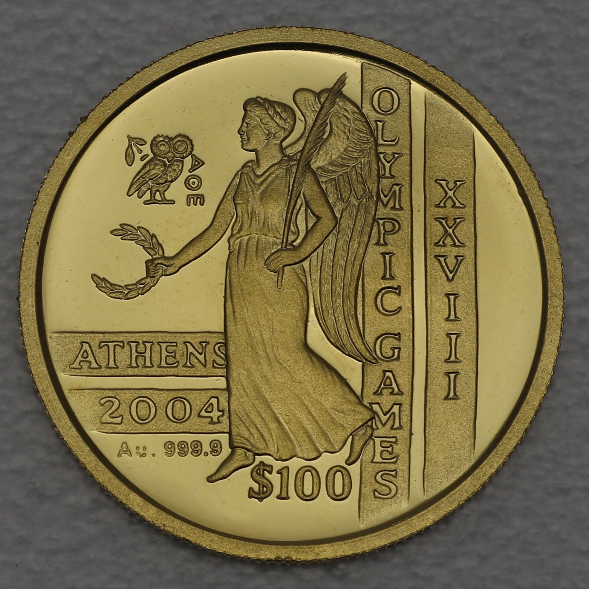 Goldmünze "100 Dollar 2003 - Nike" Olympic Games Athens 2004 (Sierra Leone) - Hauptansicht