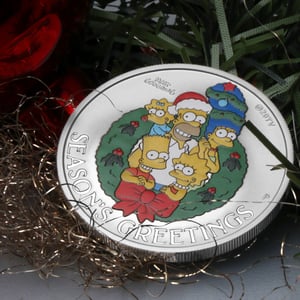 Silbermünze 1oz "Simpsons Season s Greetings" 2022 (koloriert) The Simpsons (Tuvalu) - Miniaturansicht 5
