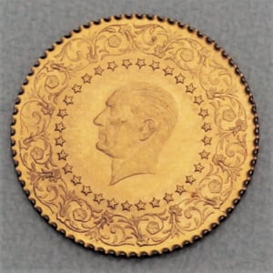 Goldmünze 50 Piaster "Monnaie de Luxe" (Türkei) - Miniaturansicht 1