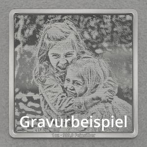 Silberbarren 1oz "Ihre Wunsch-Fotogravur" quadratisch - Hauptansicht