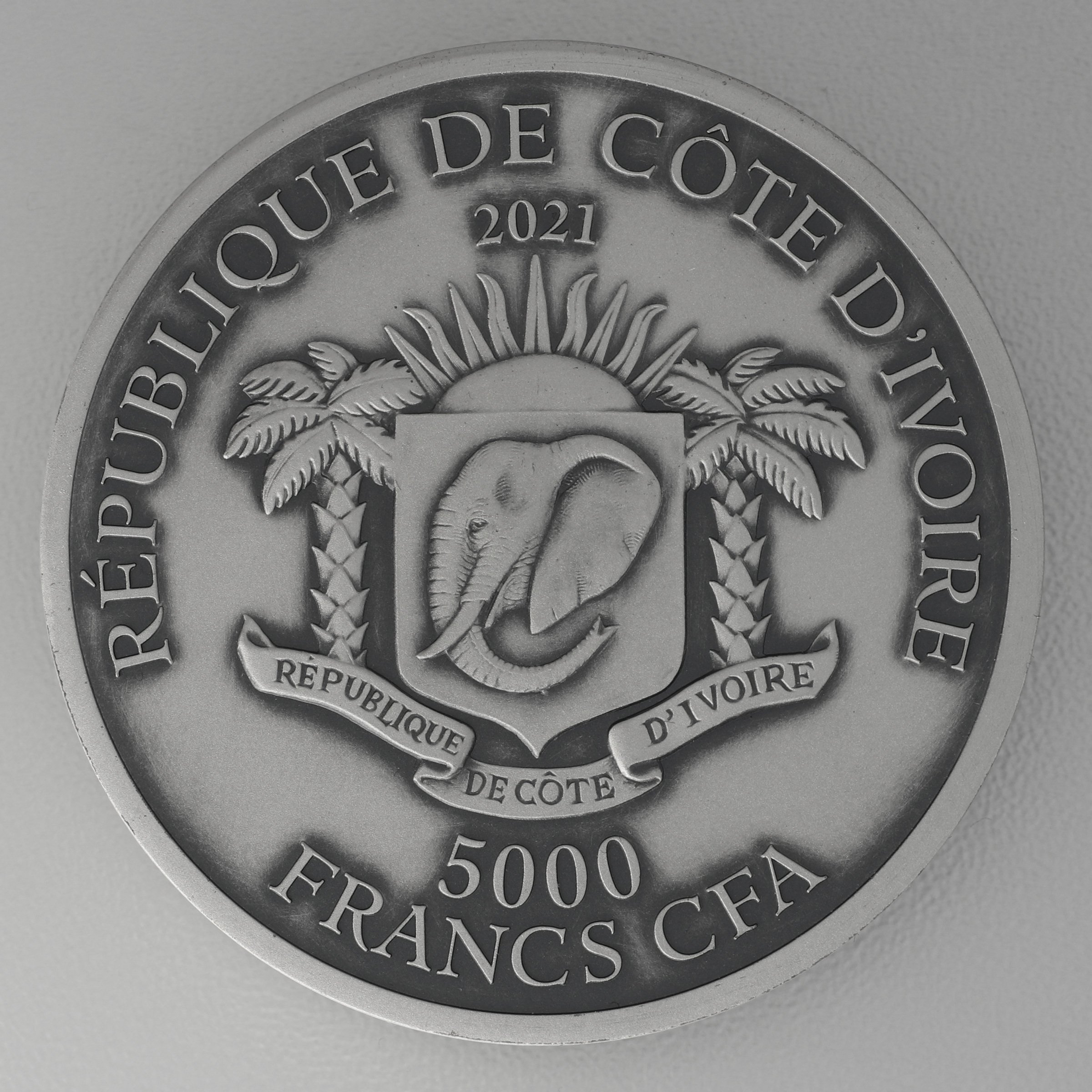 Silbermünze 5oz "Tiger" 2021 (AF/HR) Big Five Asia (Elfenbeinküste) - Detailansicht 1