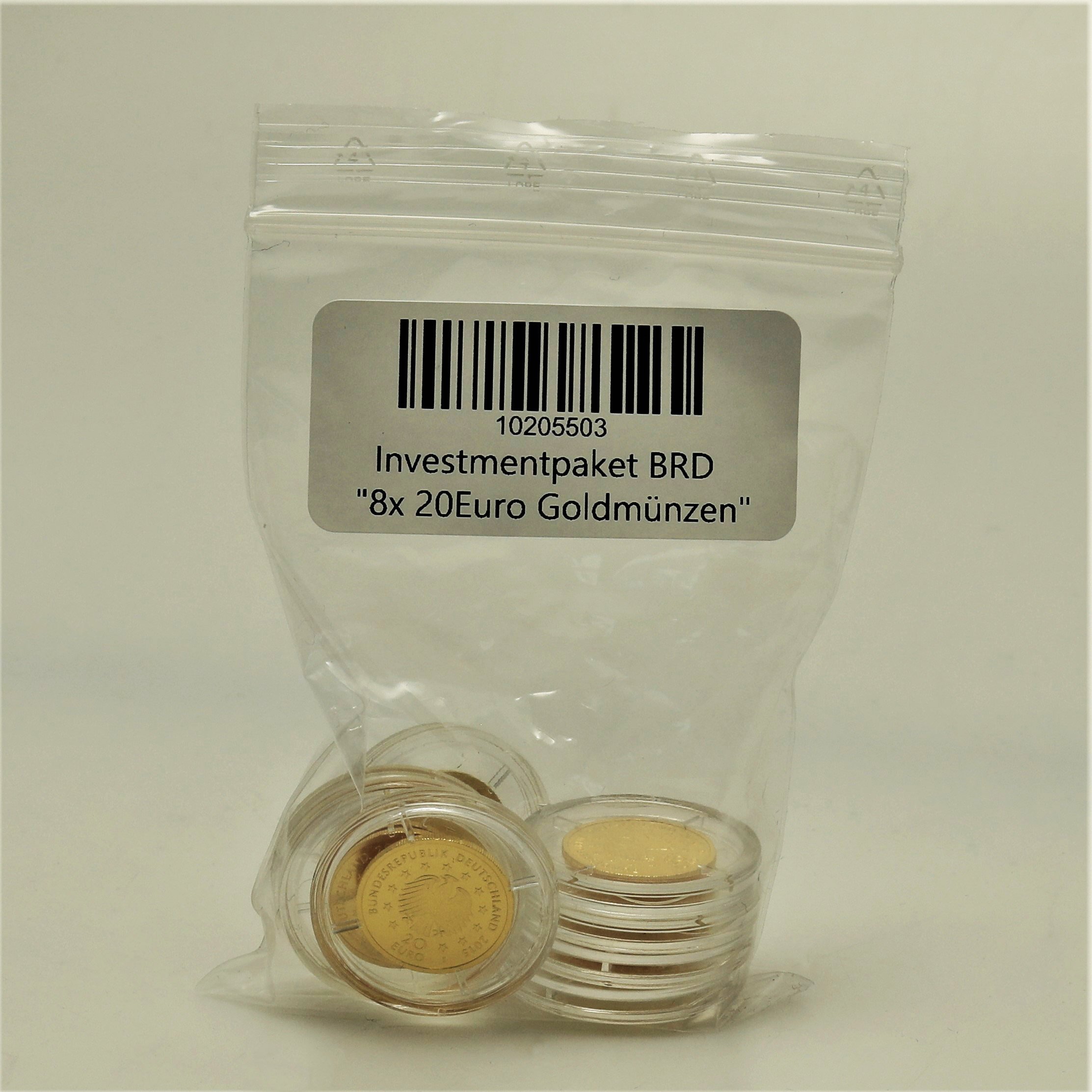 Investmentpaket BRD "8 x 20 Euro Goldmünzen" - Hauptansicht