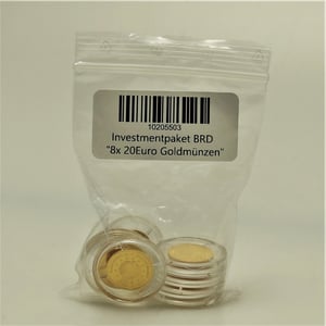 Investmentpaket BRD "8 x 20 Euro Goldmünzen" - Hauptansicht