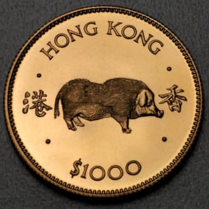 Goldmünze 1000 Dollar "Year of the Pig" 1983 (Hongkong) - Hauptansicht