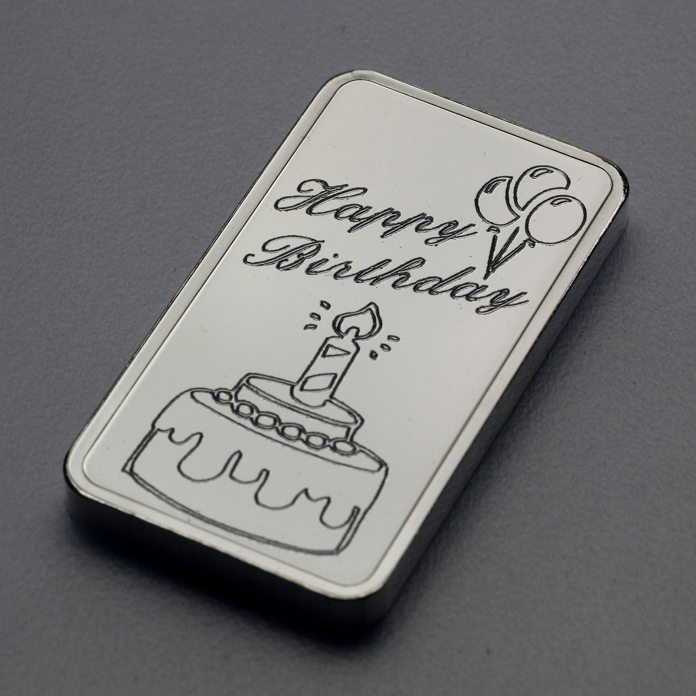 Silberbarren 1oz "Happy Birthday - Torte" ESG - Detailansicht 1