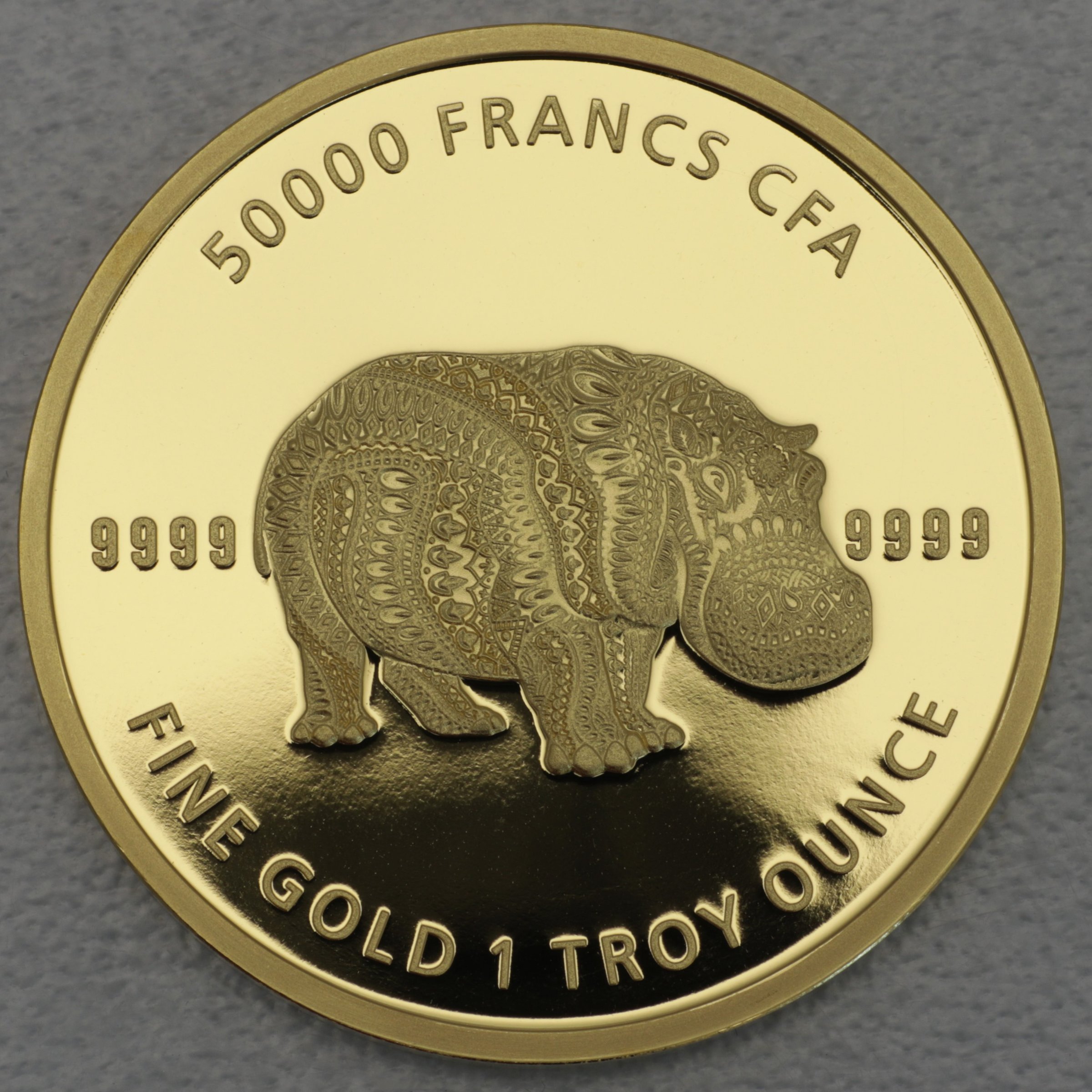 Goldmünze 1oz "Mandala Hippo" 2020 (Tschad) - Hauptansicht