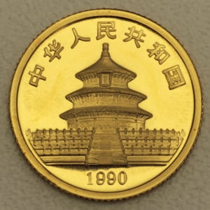 Goldmünze 1/10oz "Panda" 1990 (China) - Miniaturansicht 2
