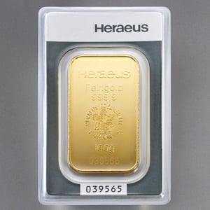 Goldbarren 100g HERAEUS geprägt - Miniaturansicht 2