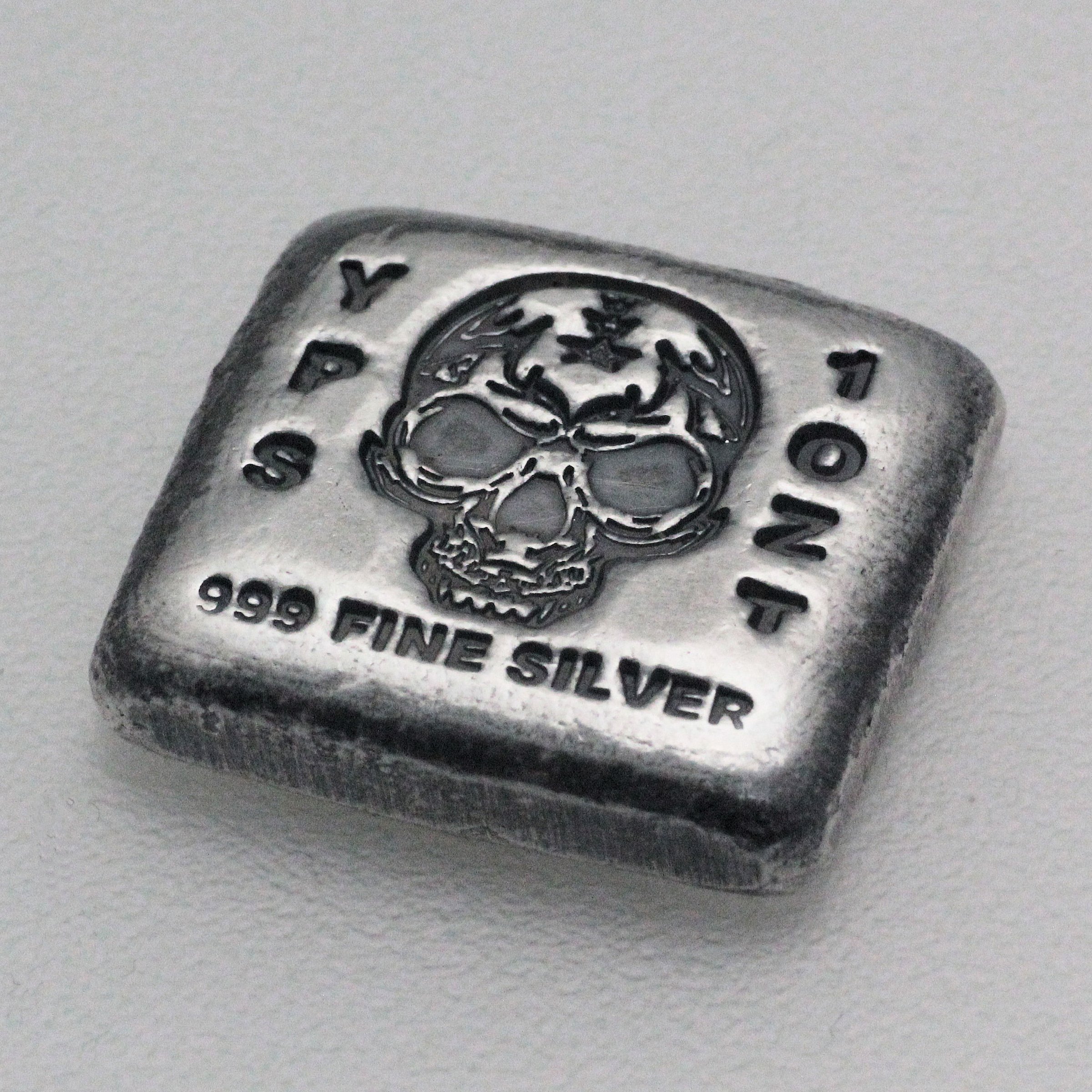 Silber 3-D Barren "Totenkopf-Barren" 1oz, gegossen - Detailansicht 1
