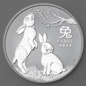 Silbermünze 1oz "Hase" 2023 Lunar III – Year of the Rabbit diff. (Australien) - Miniaturansicht 1