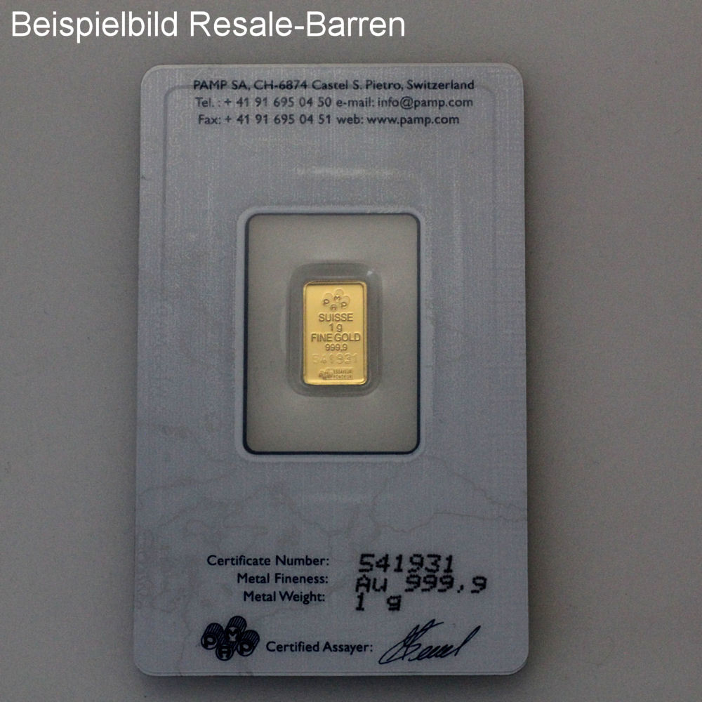 Goldbarren 1g "Resale" (div. Hersteller) - Detailansicht 2