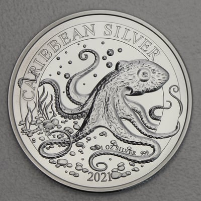 Silbermünze 1oz "Octopus 2021" Caribbean Silver (Barbados) - Hauptansicht
