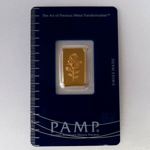 Goldbarren 5g PAMP "Rose" - Hauptansicht