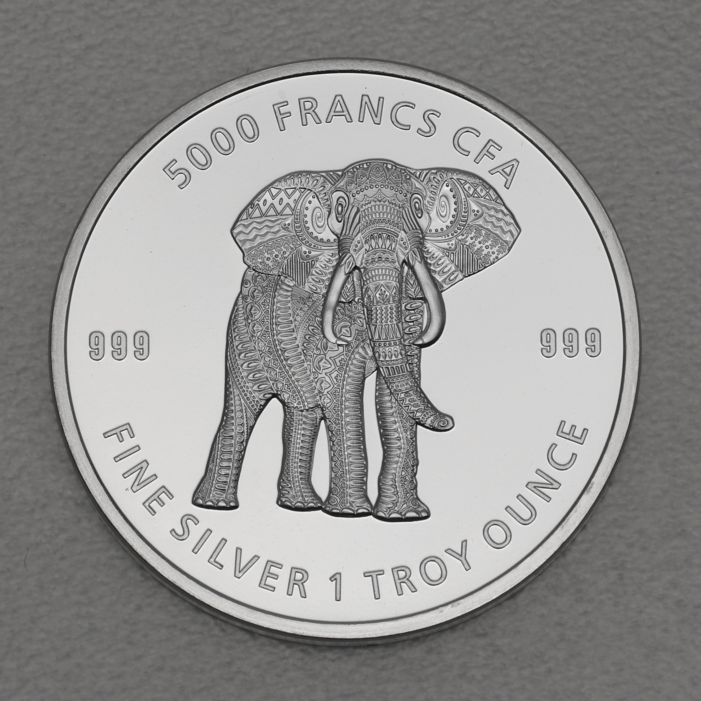 Silbermünze 1oz "Mandala Elefant" 2019 (Tschad) - Hauptansicht