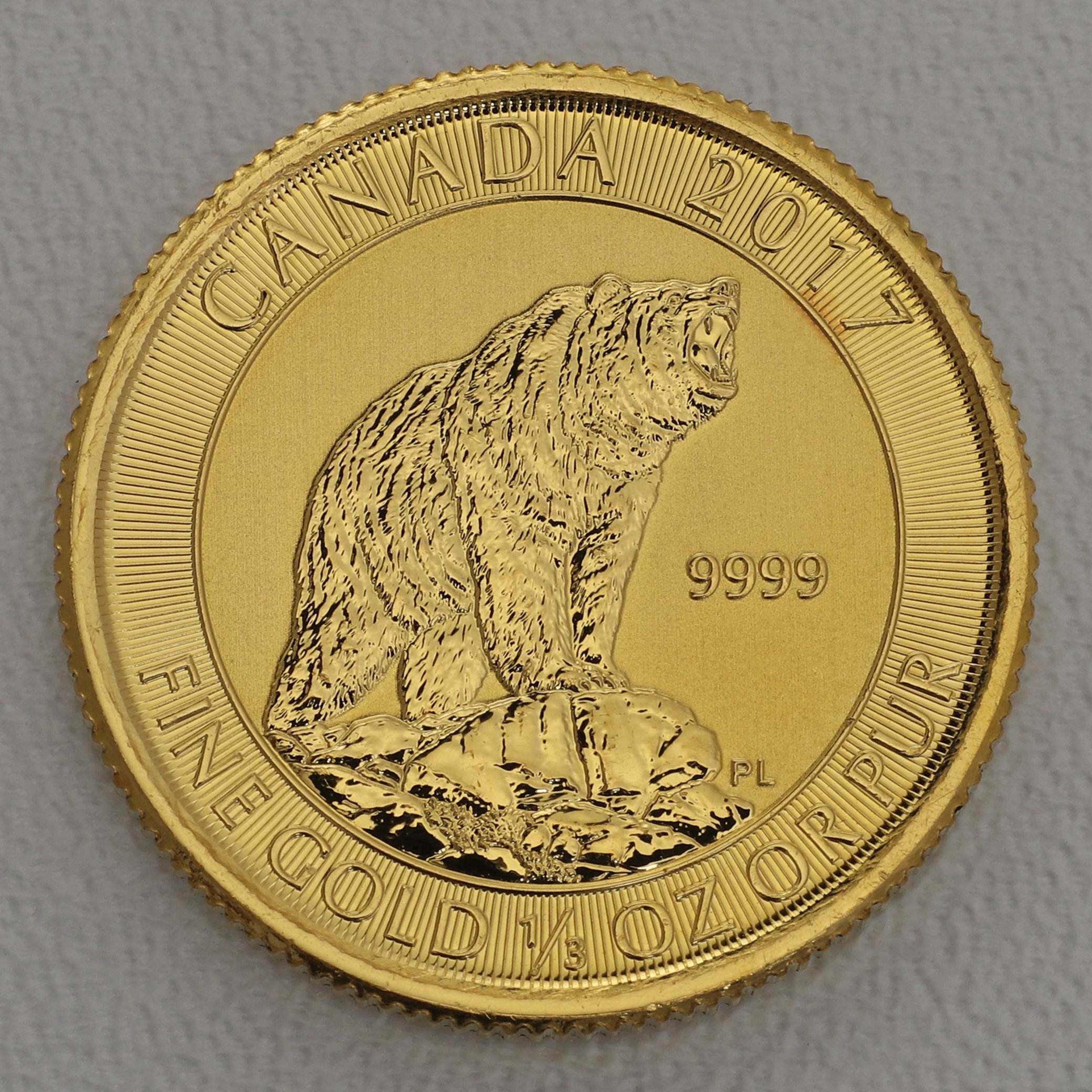 Goldmünze 1/3oz "Grizzly" 2017 (Kanada) - Hauptansicht