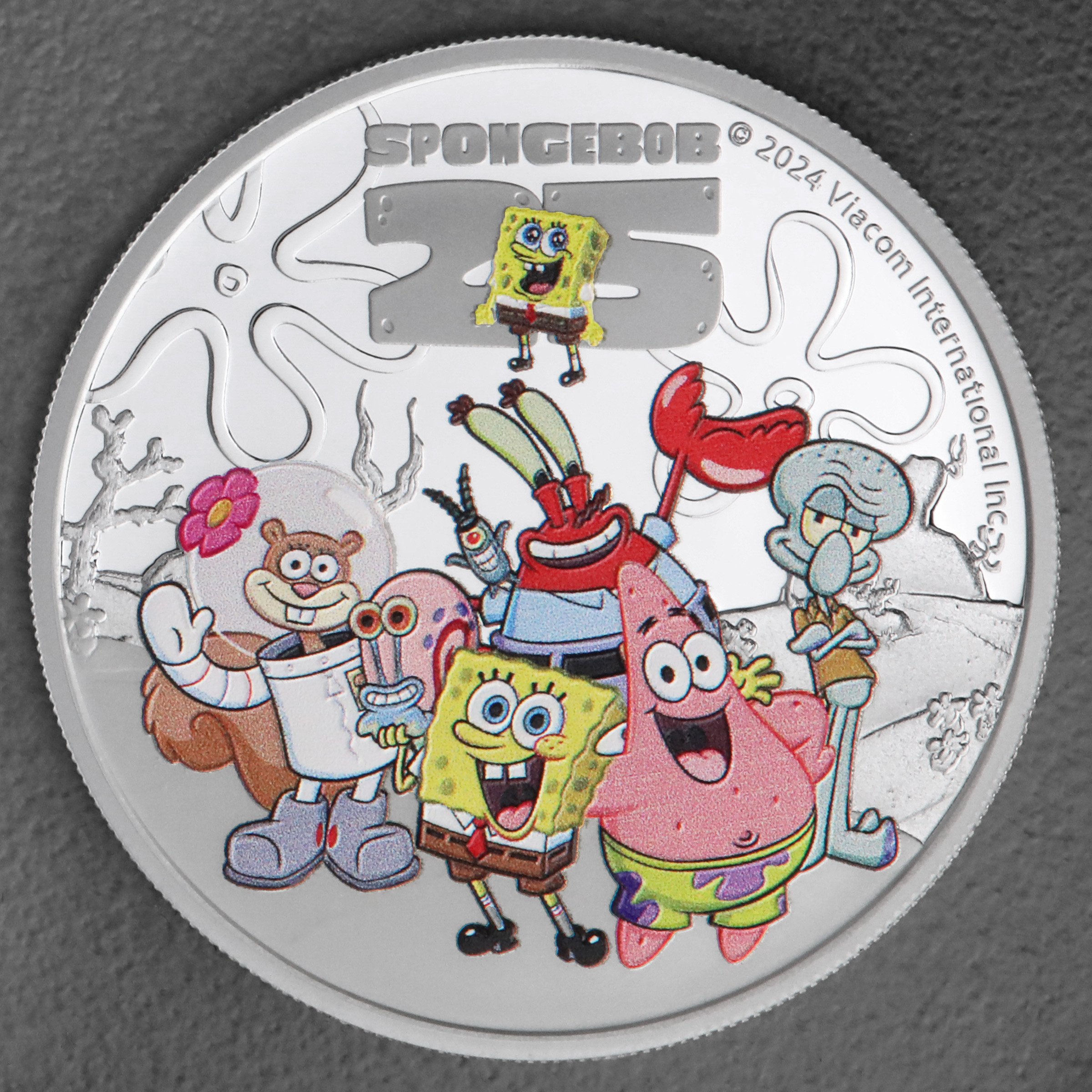Silbermünze 1oz "SpongeBob & Friends" 2024 (PP/koloriert) (Tuvalu) - Hauptansicht