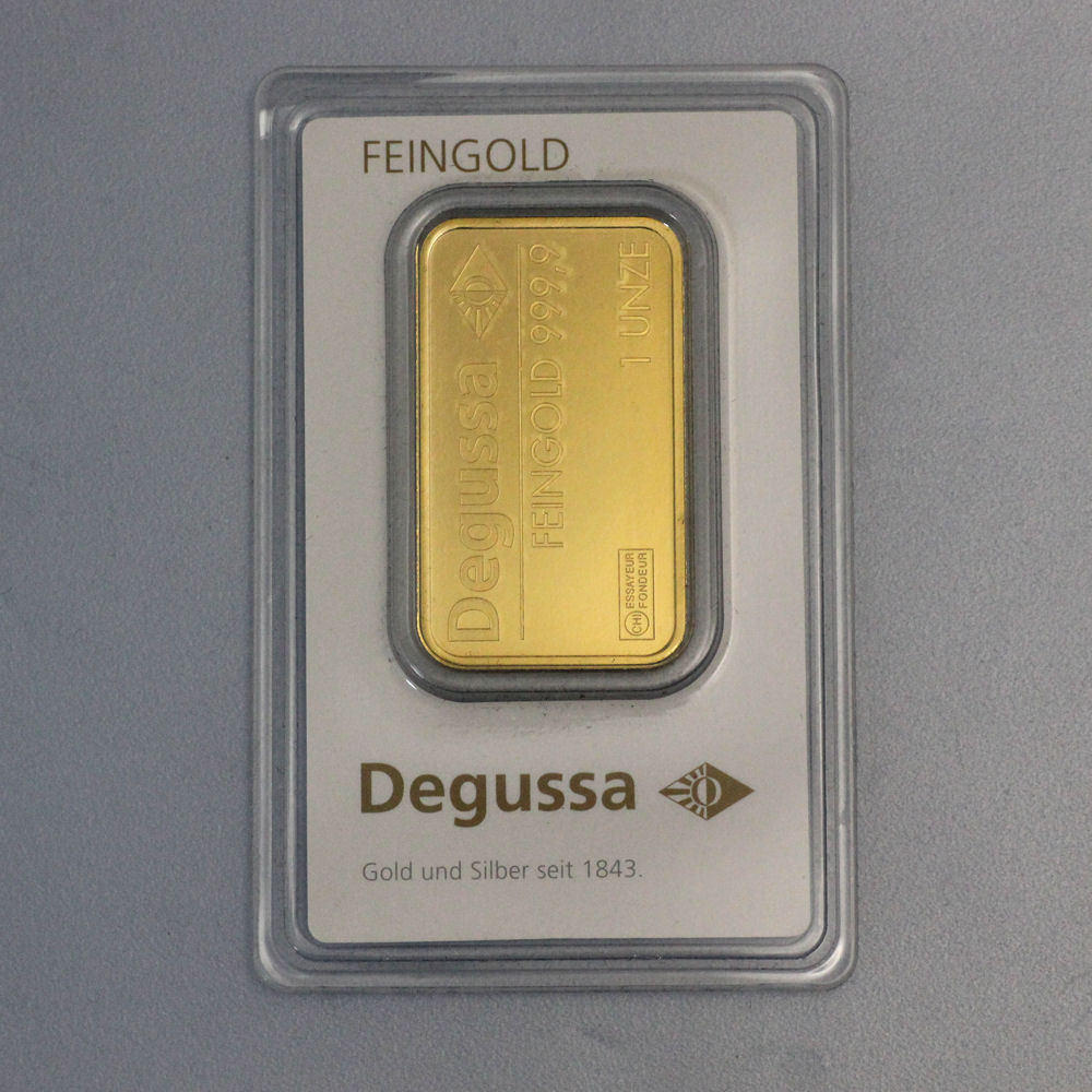 Goldbarren 1oz DEGUSSA, im Blister - Hauptansicht