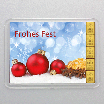 Goldbarren 5g "Frohes Fest" (Flip) - Hauptansicht