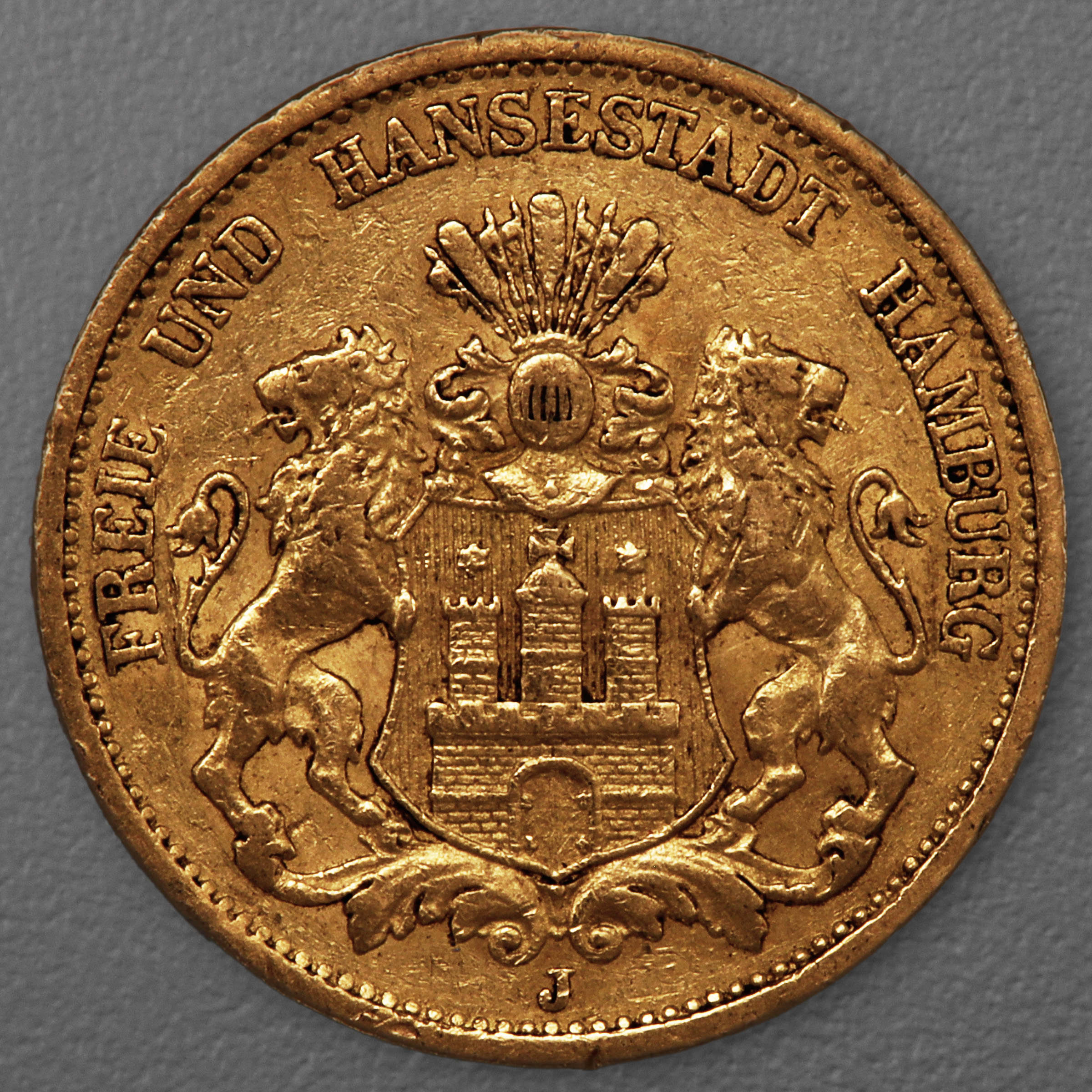 Goldmünze 20 Mark "Stadtwappen Hamburg" 1877-J J.210 (Hamburg) - Hauptansicht