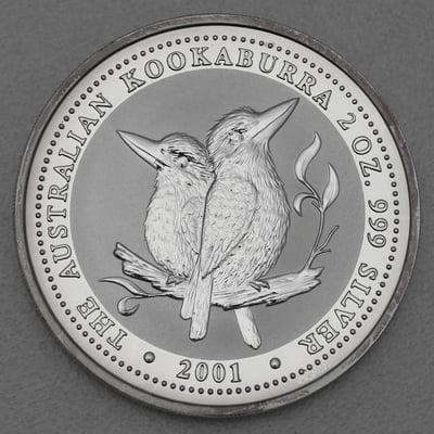 Silbermünze 2oz "Kookaburra" 2001 (Australien) - Miniaturansicht 1