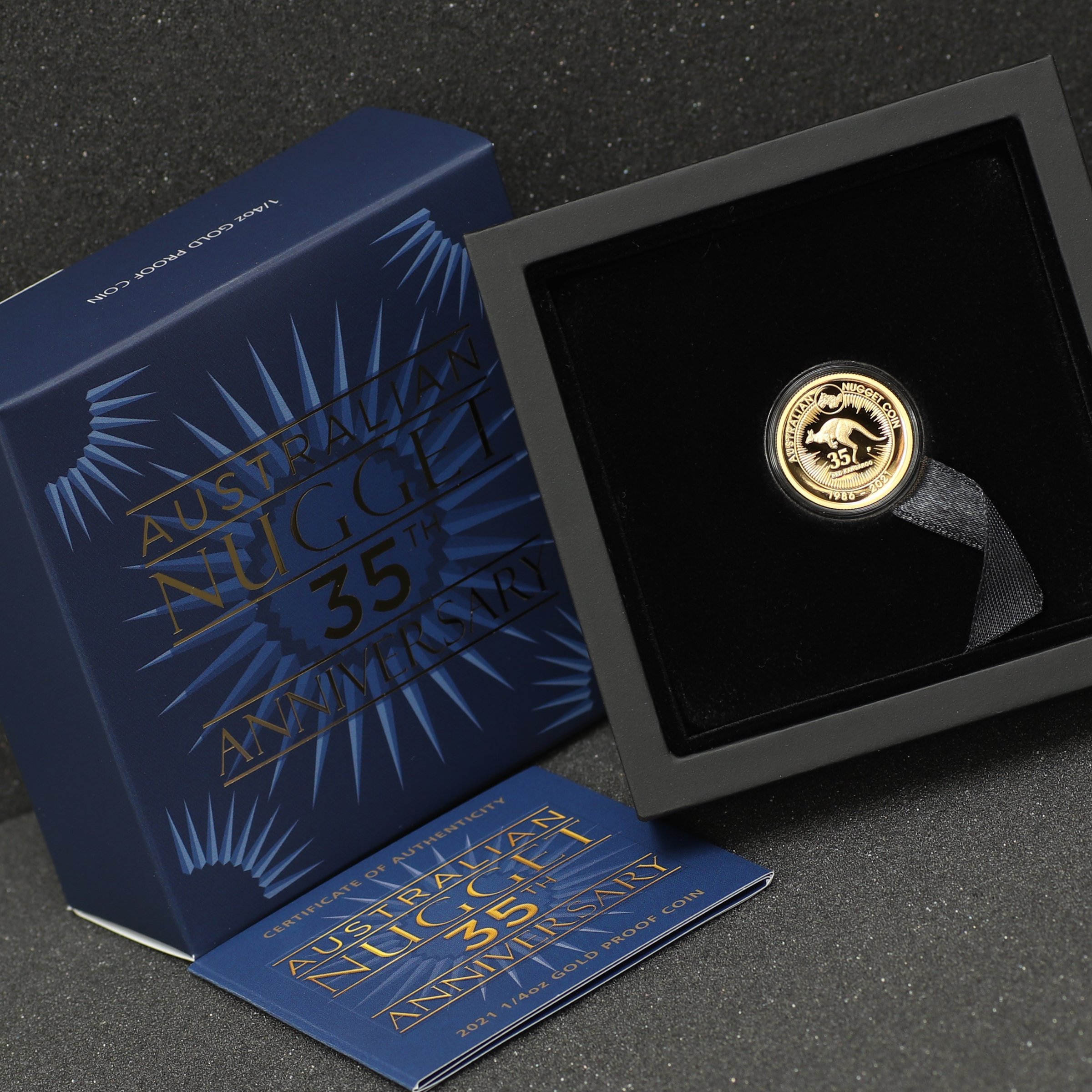 Goldmünze 1/4oz "Känguru/Nugget" 2021 (PP) 35th Anniversary (Australien) - Detailansicht 2