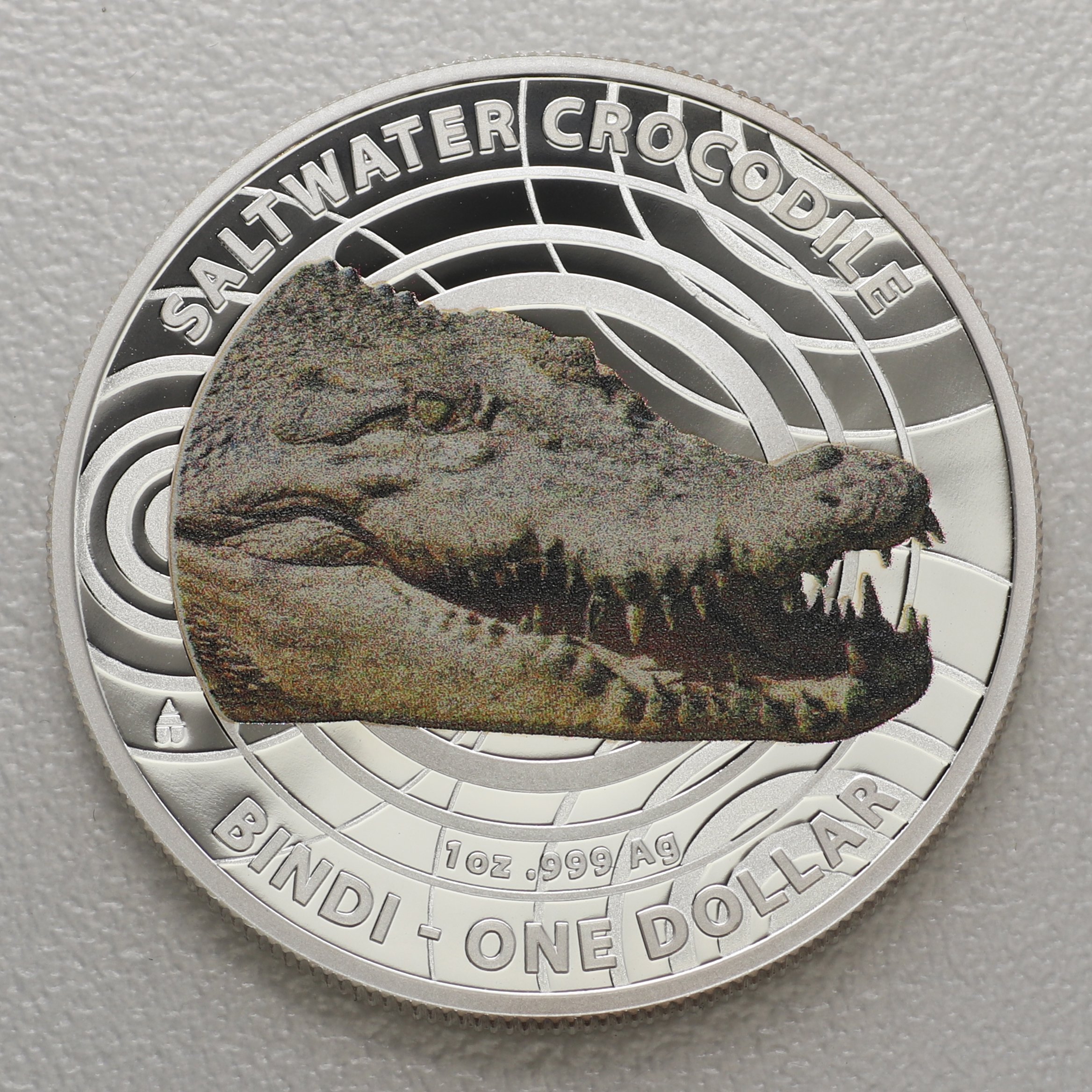 Silbermünze 1oz "Krokodil-Bindi" 2013 (koloriert) Australian Saltwater Crocodiles (Australien) - Hauptansicht