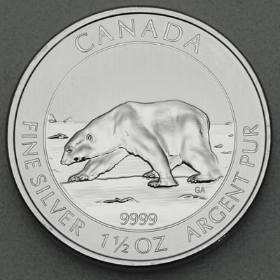 Silbermünze 1,5oz "Canadian Polarbear" 2013 (Kanada) - Hauptansicht