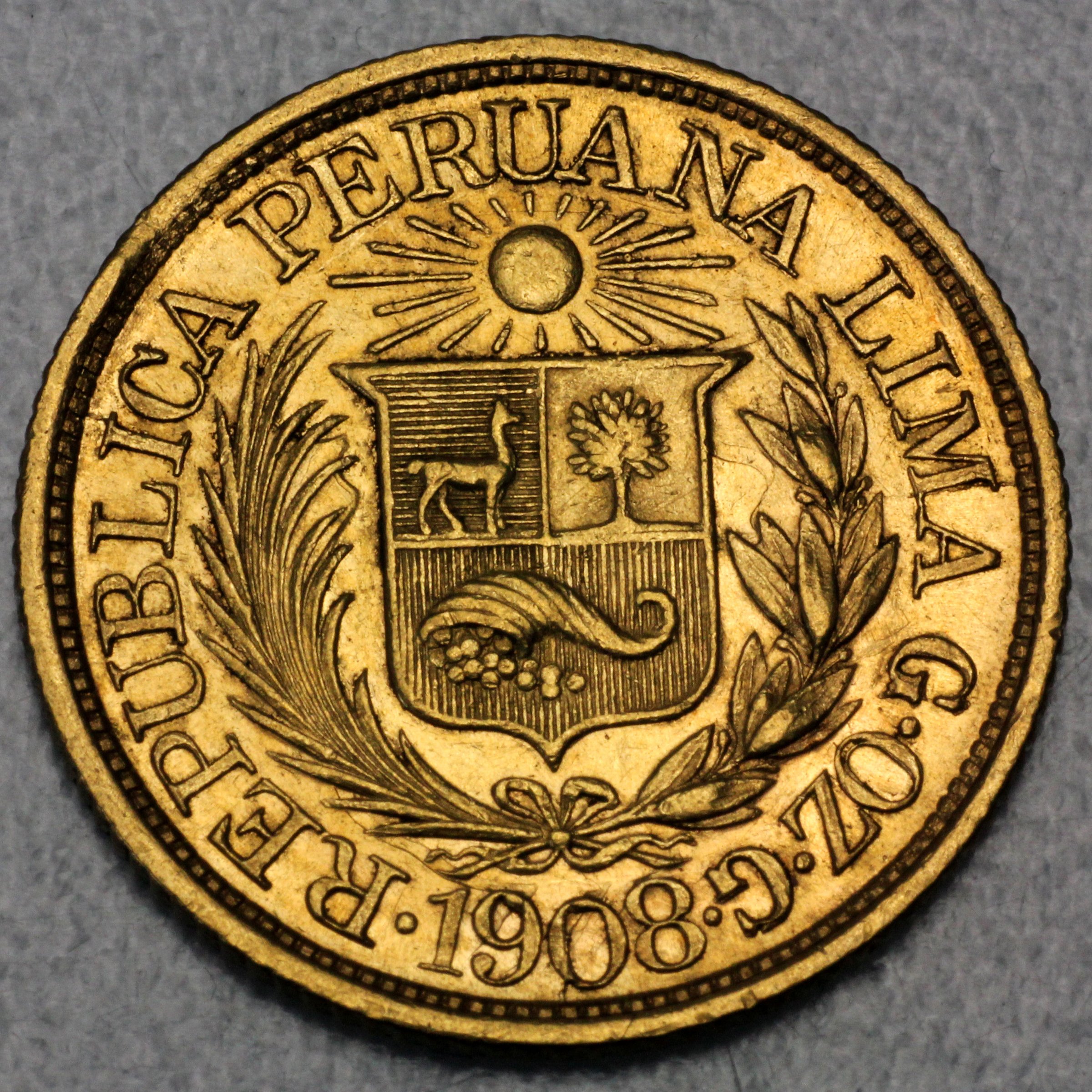 Goldmünze 1/2 Libra "Inka/Indianerkopf" (Peru) - Detailansicht 1