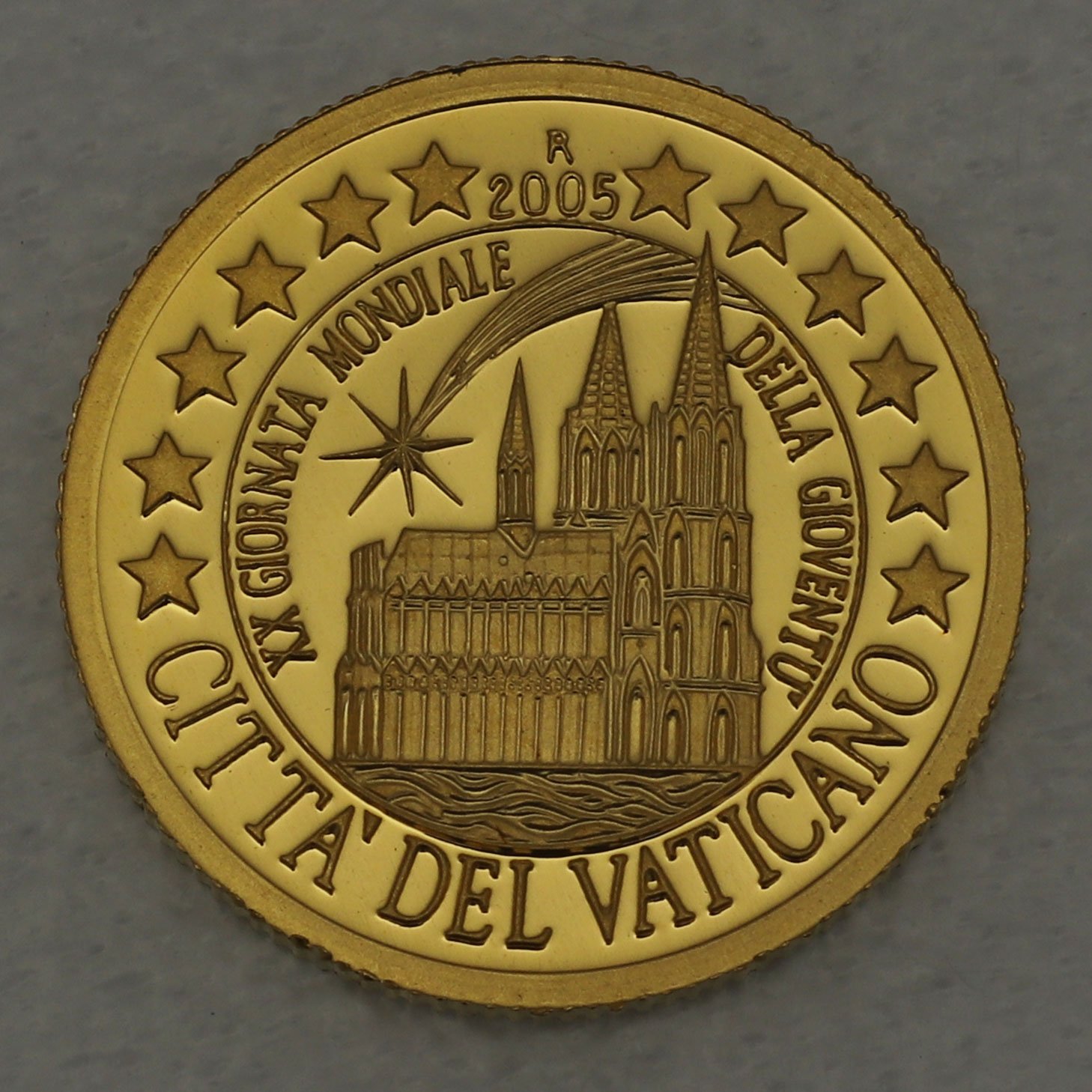 Goldmünze 1/25oz "Citta  del Vaticano" 2005 20. Welt-Jugendtag in Köln (Nördliche Marianen) - Hauptansicht