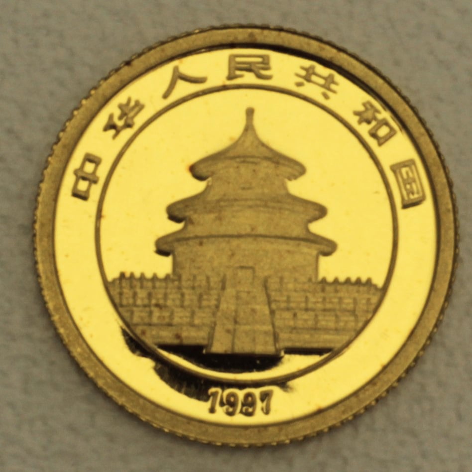Goldmünze 1/20oz "Panda" 1997 (China) - Detailansicht 1