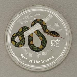 Silbermünze 1/2oz "Schlange" 2013 (koloriert) Lunar II - Year of the Snake (Australien) - Miniaturansicht 1
