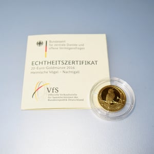 Goldmünze 20 Euro "Nachtigall" 2016 Heimische Vögel (Deutschland) - Miniaturansicht 5
