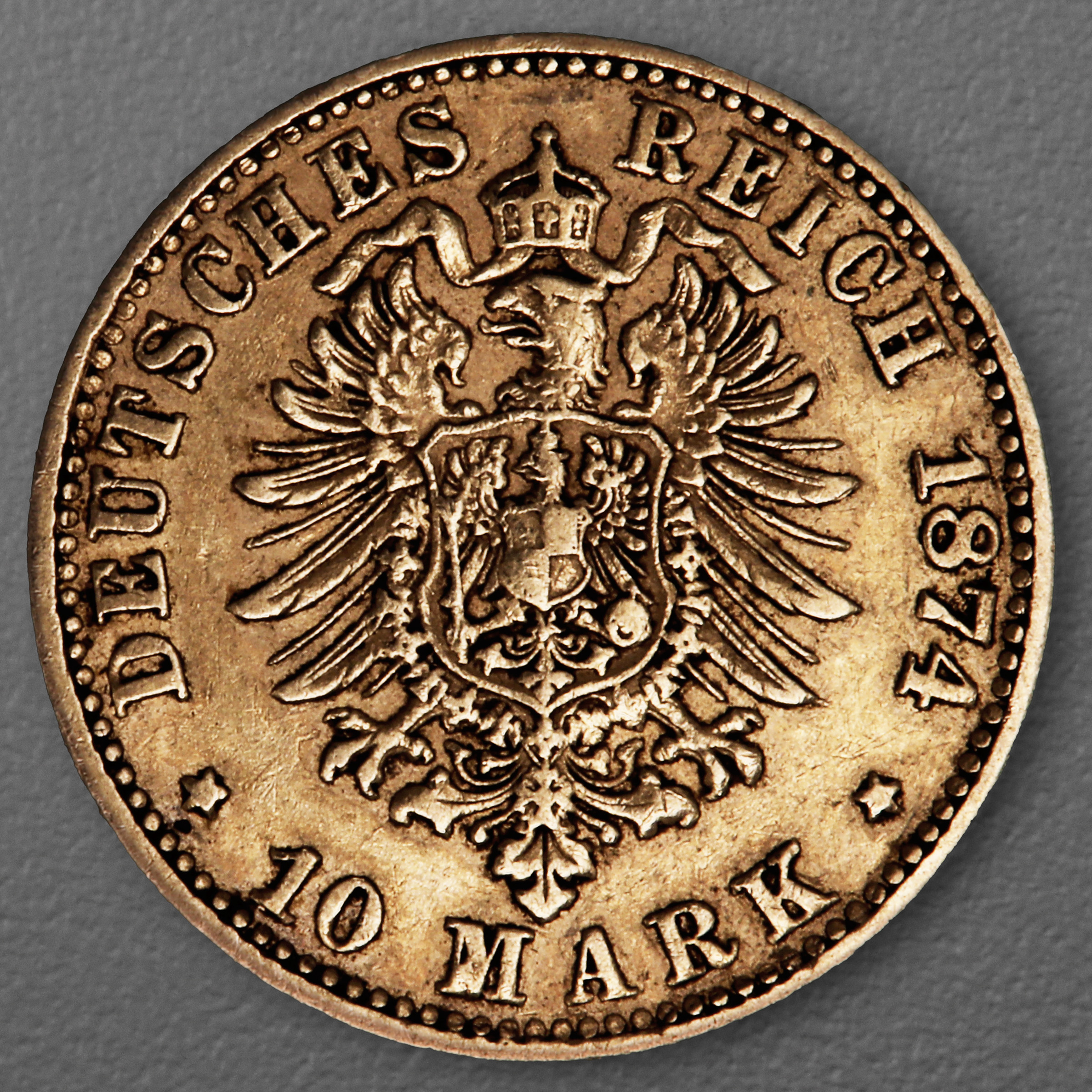 Goldmünze 10 Mark "Ludwig II." 1874-D J.196 (Bayern) - Detailansicht 1