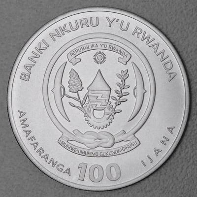 Platinmünze 1oz "Krokodil" 2023 African Ounce (Ruanda) - Miniaturansicht 2