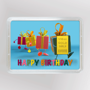 Goldbarren 1/10oz "Geschenk/Happy Birthday" (Flip) - Hauptansicht