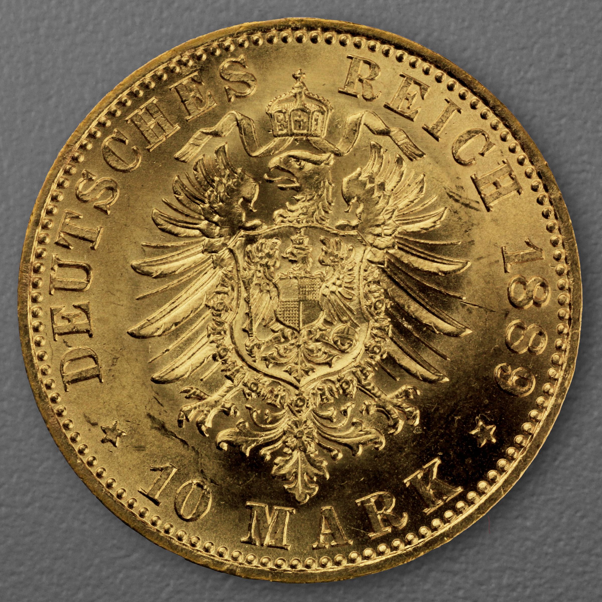 Goldmünze 10 Mark "Wilhelm II." 1889-A J.249 (Preußen) - Detailansicht 1