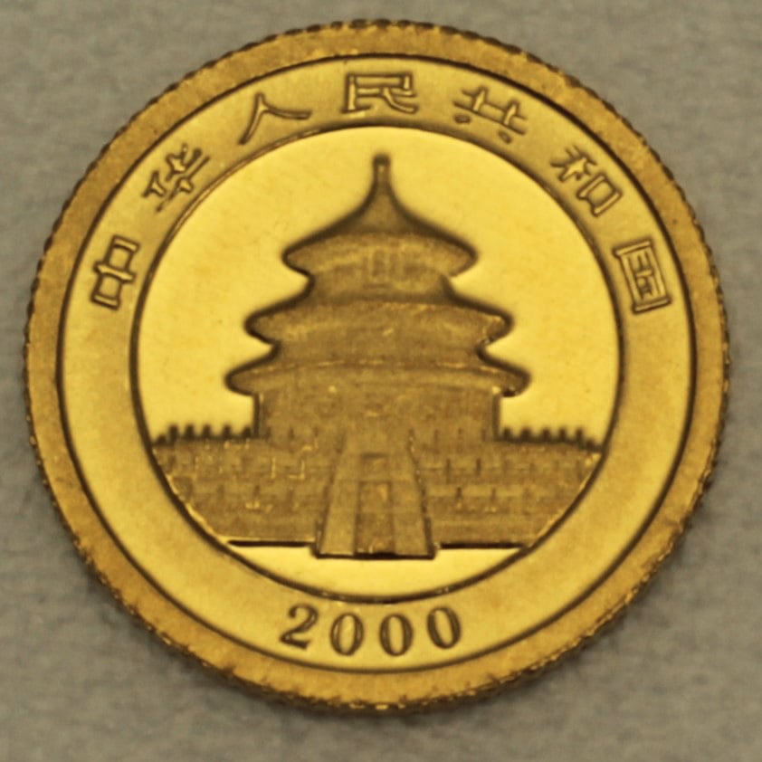 Goldmünze 1/20oz "Panda" 2000 (China) - Detailansicht 1