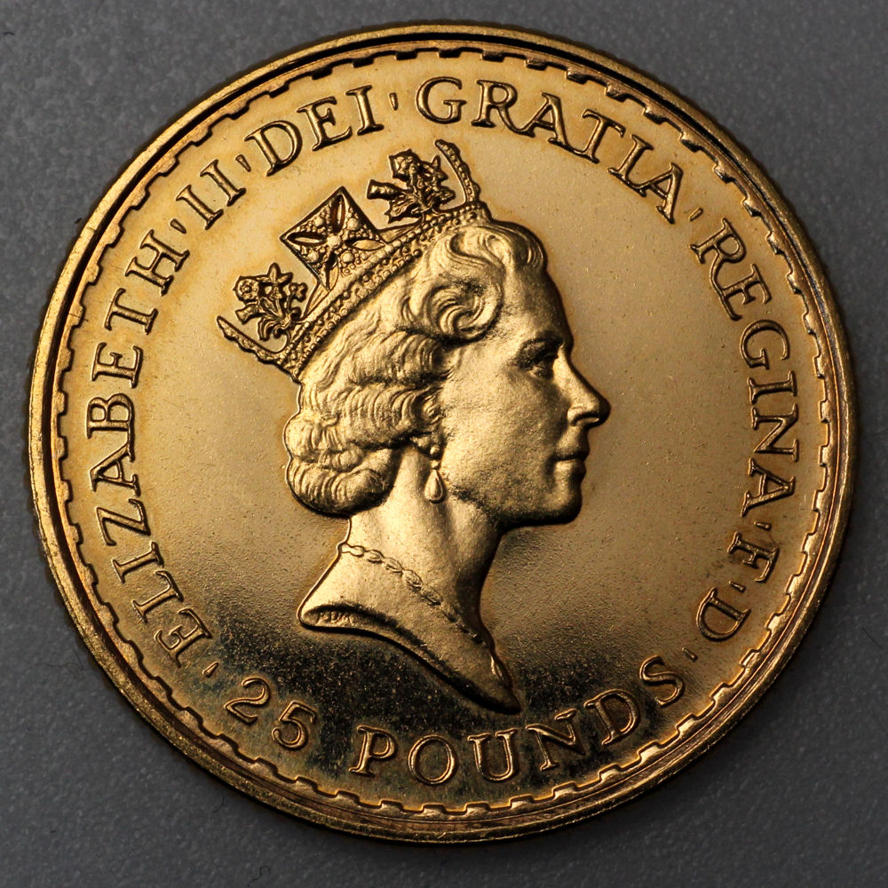 Goldmünze 1/4oz "Britannia" vor 2013 (22kt) (Großbritannien) - Detailansicht 1