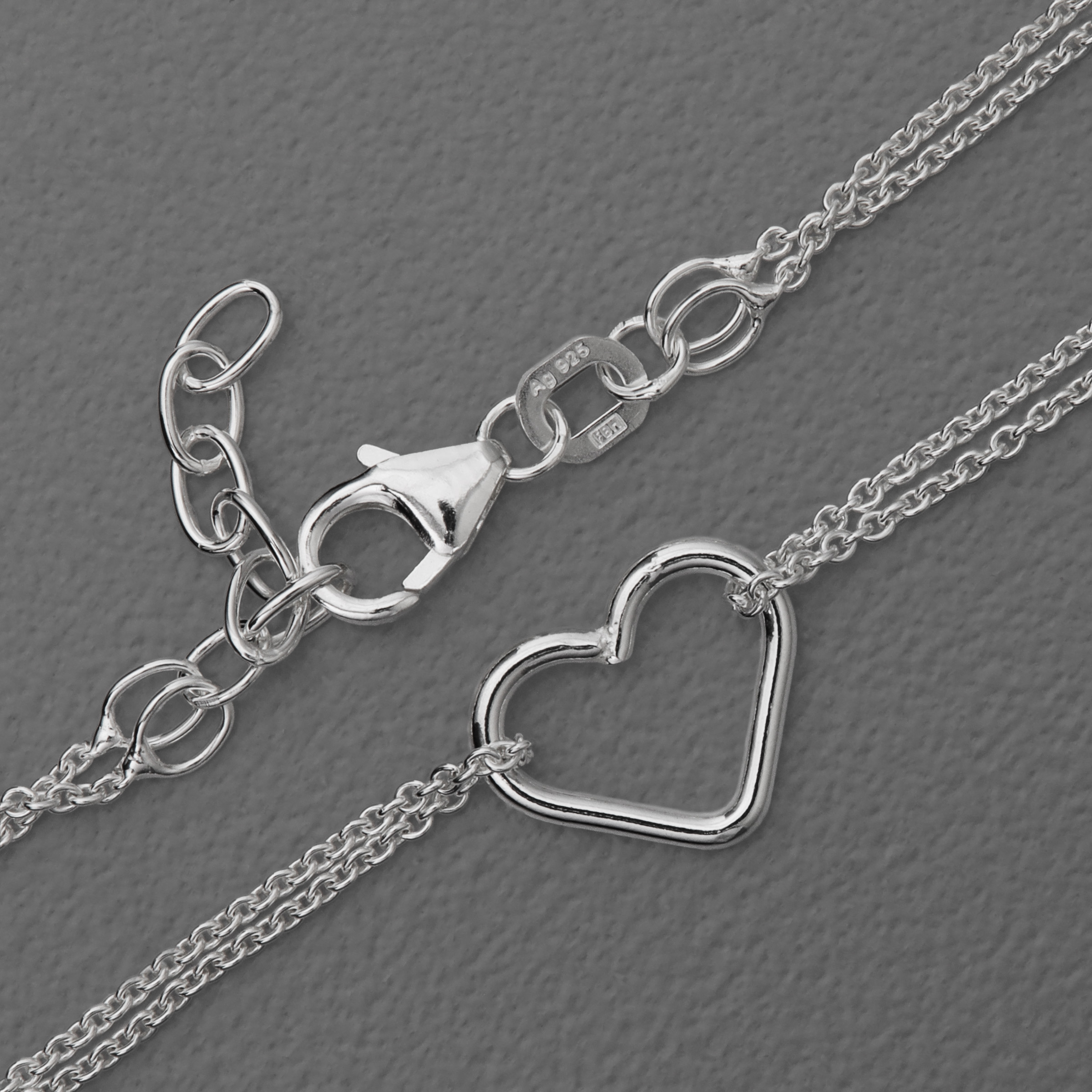 Silber-Fußkette 925er "Herz" (Sterling) - Hauptansicht